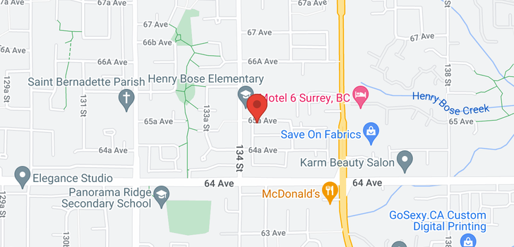 map of 13430 65A AVENUE
